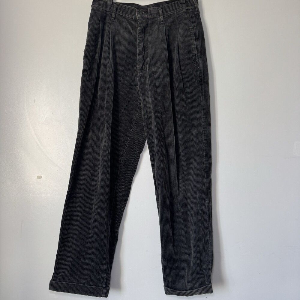 Vintage Men's GAP Black Wide Leg Baggy Corduroy Pants Y2K Skater Style Sz 32